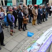 Silent vigil at the Buchanan Street Steps, Glasgow to remember Sheku Bayoh