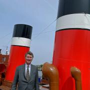 Sir Timothy Laurence on board the Waverley
