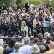 Fiona Bruce films an episode of Antiques Roadshow in Glasgow