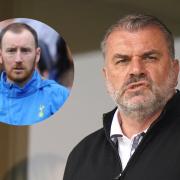 Spurs manager Ange Postecoglou, main picture, and Ian Cathro, inset