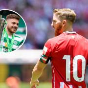 Iker Muniain, main, is looking forward to the testimonial organised for Celtic winger James Forrest, inset