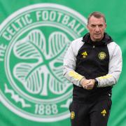 Brendan Rodgers oversees a Celtic training session at Lennoxtown