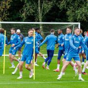 The Rangers squad in training at Auchenhowie