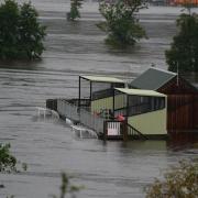 The flooded Dell sports field in Kingussie near Avimore