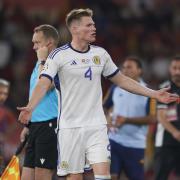 Scott McTominay looks bewildered after his goal was chopped off against Spain