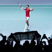 Novak Djokovic celebrates beating Great Britain’s Cameron Norrie (Adam Davy/PA)