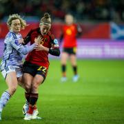 Erin Cuthbert in action against Belgium
