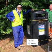 John Urquhart (left) with bin installation contractors