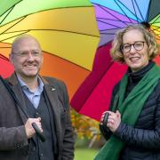 Co-leaders of the Scottish Green Party Patrick Harvie and Lorna Slater