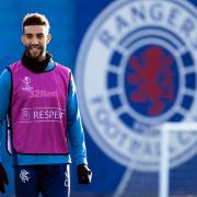 Connor Goldson during Rangers training