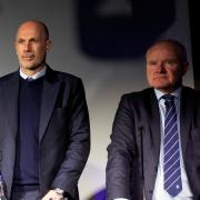 Rangers manager Philippe Clement, left, with Ibrox chairman John Bennett at the AGM last year