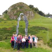 Cunninghame Ramblers are pictured at scenic Loudoun Hill, a walk featured on the new Irvine Valley Trails leaflet