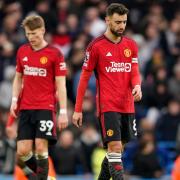 Scott McTominay, left and Bruno Fernandes (right) (AP Photo/Dave Thompson)