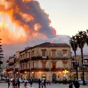The view from Catania as Mount Etna erupts