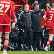 Aberdeen manager Neil Warnock on the touchline at Pittodrie yesterday