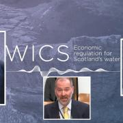 WICS logo and (inset from left) former chief executive Alan Sutherland ; Jon Rathjen, the Scottish Government's deputy director of water policy, and chief operating officer Michelle Ashford