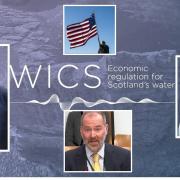 WICS logo and (inset from left) former chief executive Alan Sutherland ; Jon Rathjen, the Scottish Government's deputy director of water policy; the US flag and chief operating officer Michelle Ashford