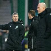 Nick Montgomery on the touchline during Hibs' Scottish Cup loss to Rangers