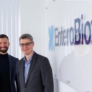 James McIlroy (left), chief executive of Enterobiotix, with Simon Comer, director of innovation at the Scottish National Investment Bank