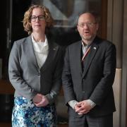 Scottish Green party co-leaders Lorna Slater and Patrick Harvie at Holyrood