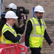 Humza Yousaf visited a housing development in Dundee today