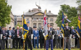 Falklands veterans gathered in Edinburgh on Saturday to commemorate the end of the Falklands War 40 years ago