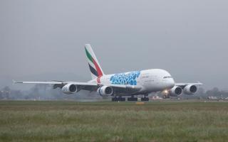 An Emirates A380 plane
