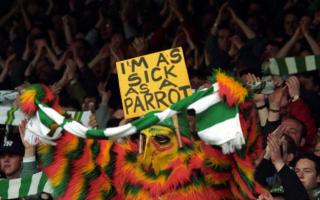 A Celtic fan makes his feelings clear about the prospect of seats being fitted in the Jungle.