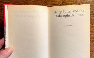 The hardback copy of Harry Potter and the Philosopher’s Stone