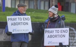 A 'vigil' outside an Edinburgh abortion clini