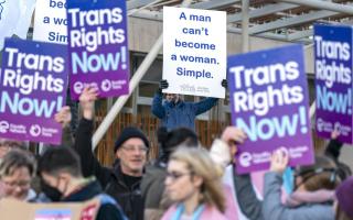 Members of the Scottish Family Party protest alongside supporters of the Gender Recognition Reform Bill (Scotland) outside the Scottish Parliament, Edinburgh, ahead of a debate on the bill. Picture date: Tuesday December 20, 2022..