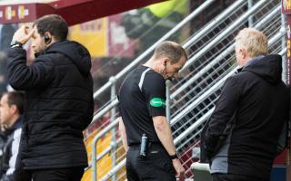 Referee Willie Collum eventually decided to chalk off Motherwell's goal against Aberdeen after a long VAR delay.