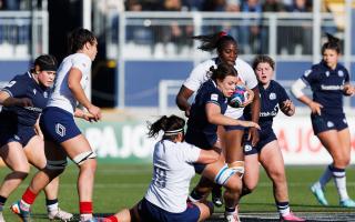 Scotland women's team in action against France