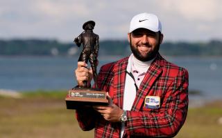 Scottie Scheffler holds the trophy after winning the RBC Heritage for his fourth win in five starts (Chris Carlson/AP)