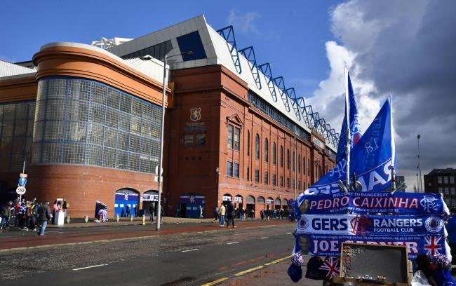 Rangers scarves are sold outside of the stadium