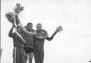 A 22-year-old Billy Bilsland (in a Scotland top) wins stage 13 of the 1967 Peace Race in the Czech city of Liberec.