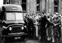 Crowds gather for the trial of Scottish serial killer, Peter Manuel