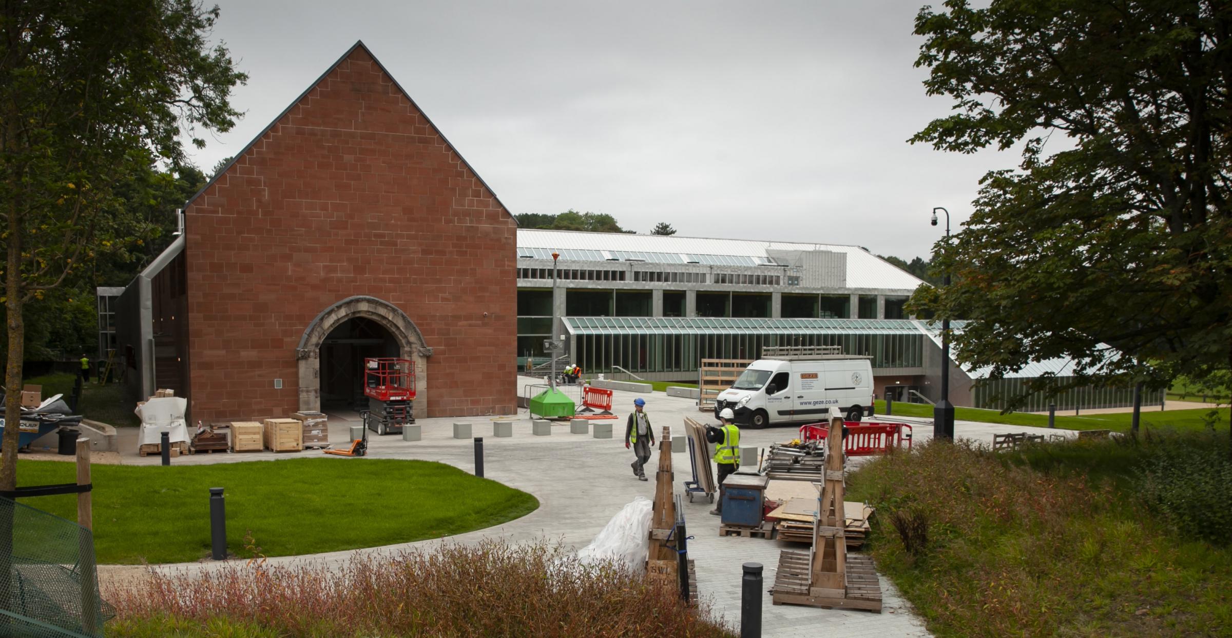 Work in progress of the refurbishment of the Burrell collection in Pollok Country Park, Glasgow. Photograph by Colin Mearns.