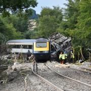 Handout photo dated 13/08/20 issued by the Rail Accident Investigation Branch (RAIB) of the Stonehaven rail crash which was caused by errors in the construction of a drainage system by failed outsourcing giant Carillion, an investigation has found. Issue