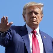 Former President Donald Trump pictured on Tuesday, the day of his appearance in federal court on felony charges accusing him of illegally hoarding classified documents