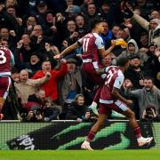 Ollie Watkins celebrates scoring Aston Villa’s winner at Tottenham (John Walton/PA)
