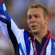 Sir Chris Hoy, pictured at the London 2012 Olympics, has announced he is being treated for cancer