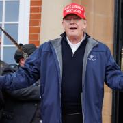 Former US president Donald Trump at Trump Turnberry golf course, in South Ayrshire, during his last visit to Scotland