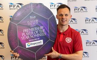 Hearts captain and Scotland striker Lawrence Shankland after being nominated for the PFA Scotland Premiership Player of the Year award