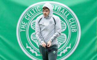 Celtic winger James Forrest in training at Lennoxtown