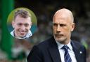 Rangers manager, main picture, and Celtic right back Alistair Johnston, inset
