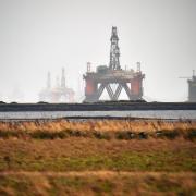 Oil rigs on standby in the Cromarty Firth amid a downturn in the industry