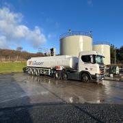 A Gleaner artic lorry stationed at Islay Depot