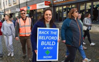 Kate Forbes led marchers through Fort William in support of a new Belford Hospital in March
