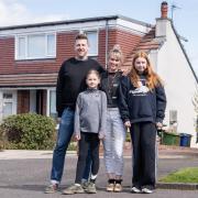 Harry Kinloch and partner Anna McClelland's Milngavie bungalow is in the running to be crowned Scotland's Home of the Year. The couple are pictured with their children Lexi, 11 and Marley 9.